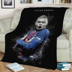 Kylian Mbappe Fleece Throw Blanket Meaningful Gift For Halloween Christmas