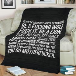 Motivational Words Fleece Throw Blanket Meaningful Gift For Halloween Christmas