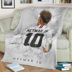 Neymar Jr Fleece Throw Blanket Meaningful Gift For Halloween Christmas