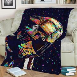 Valentino Rossi Fleece Throw Blanket Meaningful Gift For Halloween Christmas