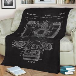 1962 Camera Patent Art Fleece Throw Blanket Meaningful Gift For Halloween Christmas