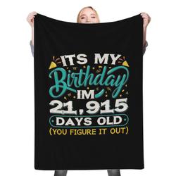 60Th Birthday Idea Funny Fleece Throw Blanket Meaningful Gift For Halloween Christmas