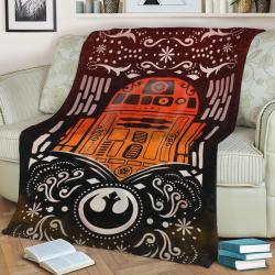 R2D2 Fleece Throw Blanket Meaningful Gift For Halloween Christmas