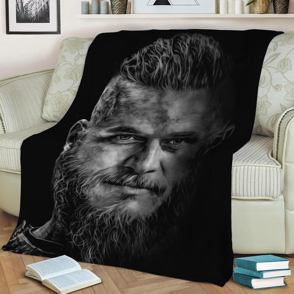 Ragnar Lodbrok Fleece Throw Blanket Meaningful Gift For Halloween Christmas