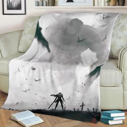 Attack On Titan Fleece Throw Blanket Meaningful Gift For Halloween Christmas