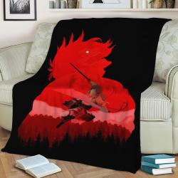 Eren Yeager Fleece Throw Blanket Meaningful Gift For Halloween Christmas