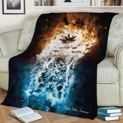 Goku Ultra Instinct Fleece Throw Blanket Meaningful Gift For Halloween Christmas