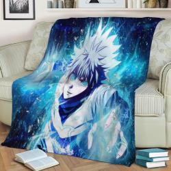 Killua Fleece Throw Blanket Meaningful Gift For Halloween Christmas