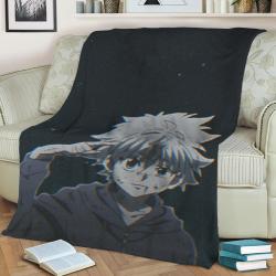 Killua Fleece Throw Blanket Meaningful Gift For Halloween Christmas