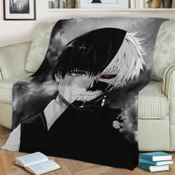 Tokyo Ghoul Kaneki Ken Fleece Throw Blanket Meaningful Gift For Halloween Christmas