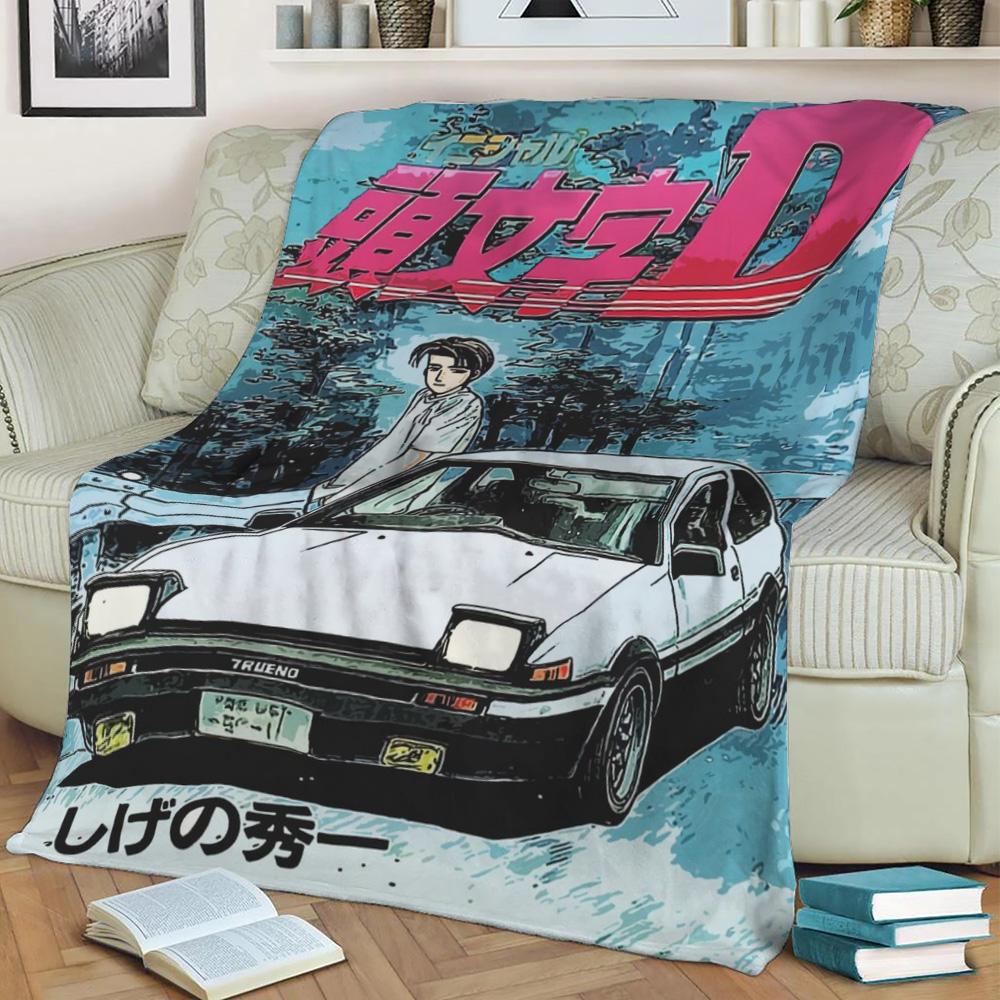 Initial D Fleece Throw Blanket Meaningful Gift For Halloween Christmas
