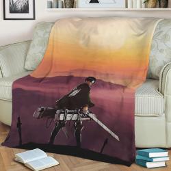 Attack On Titan Fleece Throw Blanket Meaningful Gift For Halloween Christmas