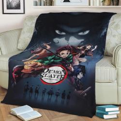 Demon Slayer Fleece Throw Blanket Meaningful Gift For Halloween Christmas