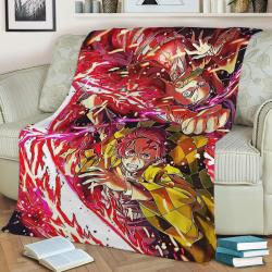 Demon Slayer Fleece Throw Blanket Meaningful Gift For Halloween Christmas