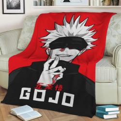 Gojo Satoru Fleece Throw Blanket Meaningful Gift For Halloween Christmas