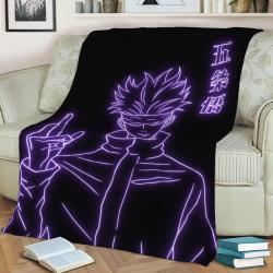 Gojo Satoru Fleece Throw Blanket Meaningful Gift For Halloween Christmas