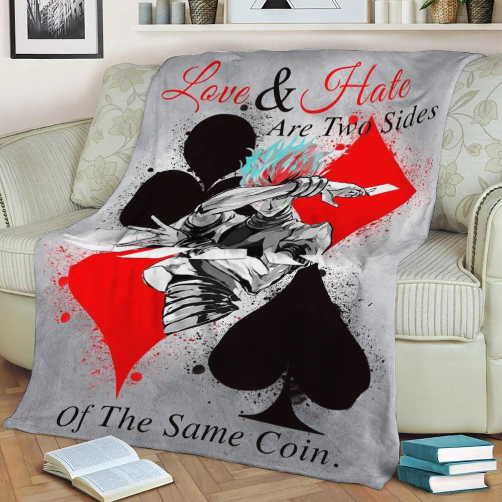 Hisoka Fleece Throw Blanket Meaningful Gift For Halloween Christmas
