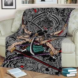 Roronoa Zoro Fleece Throw Blanket Meaningful Gift For Halloween Christmas