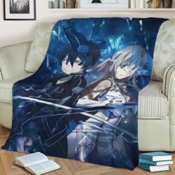 Sword Art Online Kirito Fleece Throw Blanket Meaningful Gift For Halloween Christmas