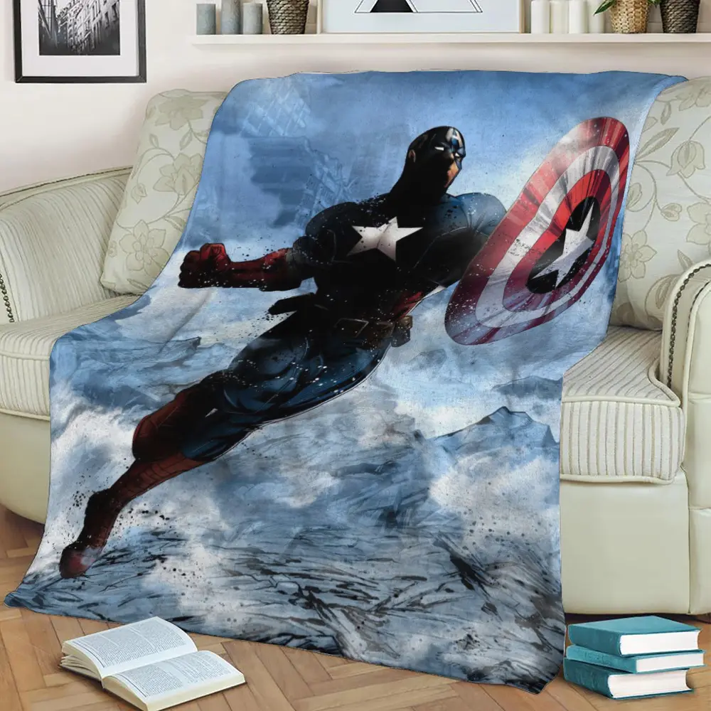 Captain America Fleece Throw Blanket Meaningful Gift For Halloween Christmas