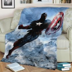 Captain America Fleece Throw Blanket Meaningful Gift For Halloween Christmas