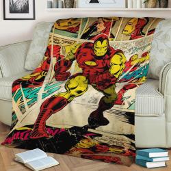 Iron Man Fleece Throw Blanket Meaningful Gift For Halloween Christmas