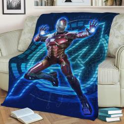 Iron Man Fleece Throw Blanket Meaningful Gift For Halloween Christmas