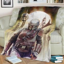 Mando Fleece Throw Blanket Meaningful Gift For Halloween Christmas