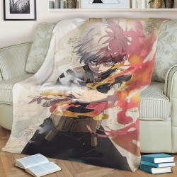 Shoto Todoroki Fleece Throw Blanket Meaningful Gift For Halloween Christmas