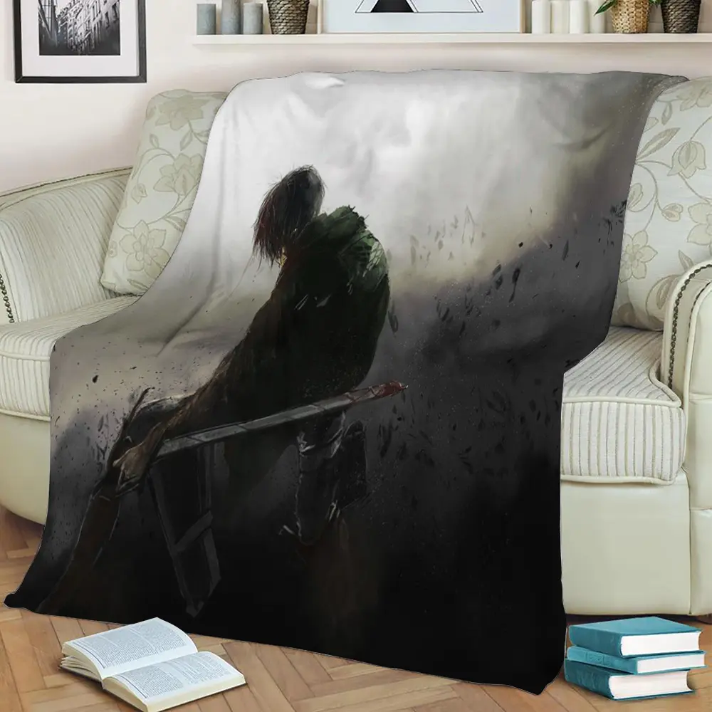 Attack On Titan Levi Acker Fleece Throw Blanket Meaningful Gift For Halloween Christmas