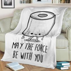 May The Force Be With You Fleece Throw Blanket Meaningful Gift For Halloween Christmas