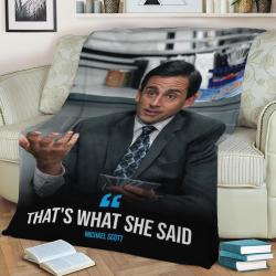 The Office Michael Scott Fleece Throw Blanket Meaningful Gift For Halloween Christmas