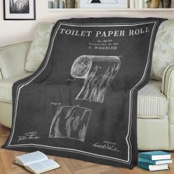 Toilet Paper Roll Patent Fleece Throw Blanket Meaningful Gift For Halloween Christmas