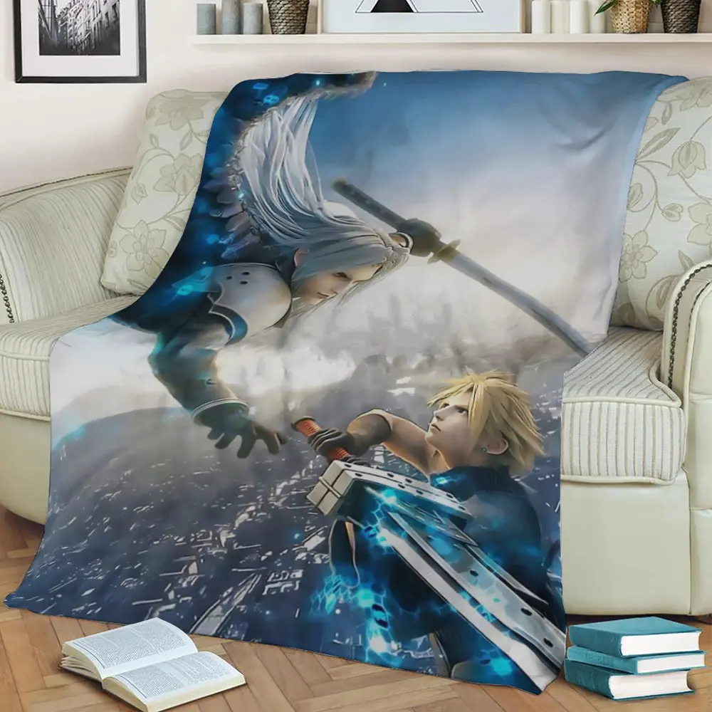 Final Fantasy Fleece Throw Blanket Meaningful Gift For Halloween Christmas