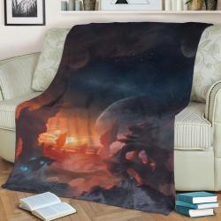 Stellaris Box Art Fleece Throw Blanket Meaningful Gift For Halloween Christmas