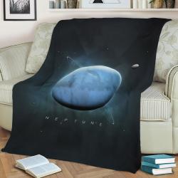 A Portrait Of The Solar System Neptune Fleece Throw Blanket Meaningful Gift For Halloween Christmas