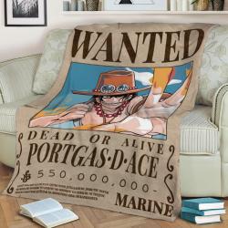 Ace Bounty Wanted Poster Fleece Throw Blanket Meaningful Gift For Halloween Christmas
