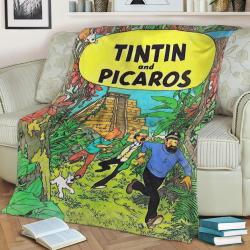 Adventures Of Tintin Fleece Throw Blanket Meaningful Gift For Halloween Christmas