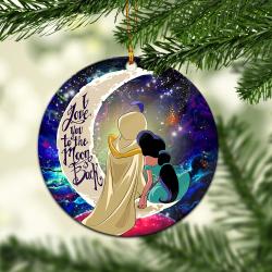 Aladin Couple Love You To The Moon Galaxy Mica Circle Ornament Perfect Gift For Holiday Perfect Gifts For Family On Christmas