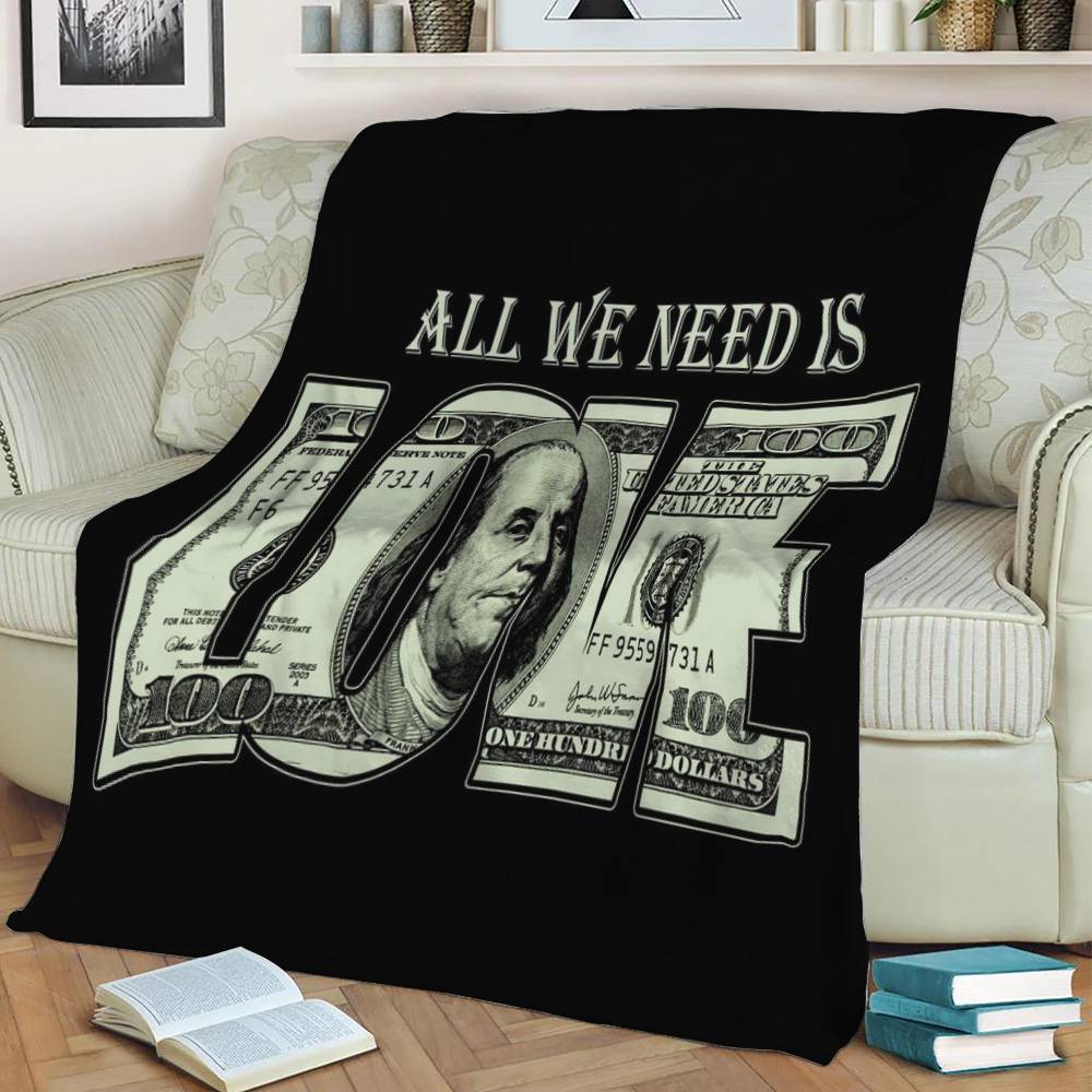 All We Need Is Money Love Fleece Throw Blanket Meaningful Gift For Halloween Christmas
