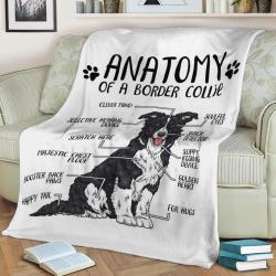 Anatomy Of A Border Collie Fleece Throw Blanket Meaningful Gift For Halloween Christmas