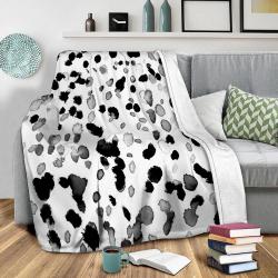 Animal Spot Gray Fleece Throw Blanket Meaningful Gift For Halloween Christmas