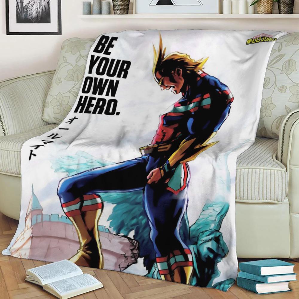 Anime Academia All Might Fleece Throw Blanket Meaningful Gift For Halloween Christmas