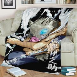 Anime Demon Slayer Inosuke Fleece Throw Blanket Meaningful Gift For Halloween Christmas