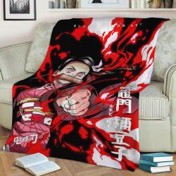 Anime Demon Slayer Nezuko Fleece Throw Blanket Meaningful Gift For Halloween Christmas