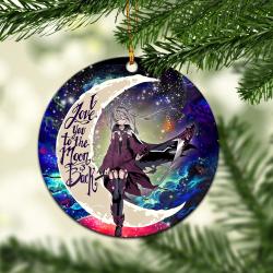 Anime Girl Soul Eate Love You To The Moon Galaxy Mica Circle Ornament Perfect Gifts For Family On Christmas