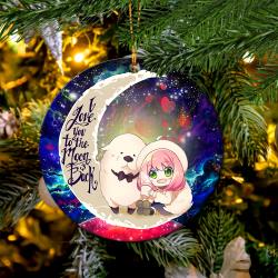 Anya Spy x Family Dog Love You To The Moon Galaxy Mica Circle Ornament Perfect Gifts For Family On Christmas