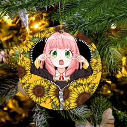 Anya Sunflower Zipper Mica Circle Ornament Perfect Gift For Holiday Perfect And Unique Gifts For Family On Christmas