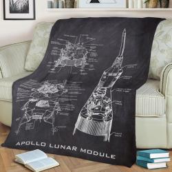 Apollo Lunar Module Fleece Throw Blanket Meaningful Gift For Halloween Christmas