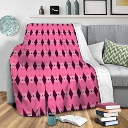 Art Deco Mini Triangle Pink Fleece Throw Blanket Meaningful Gift For Halloween Christmas